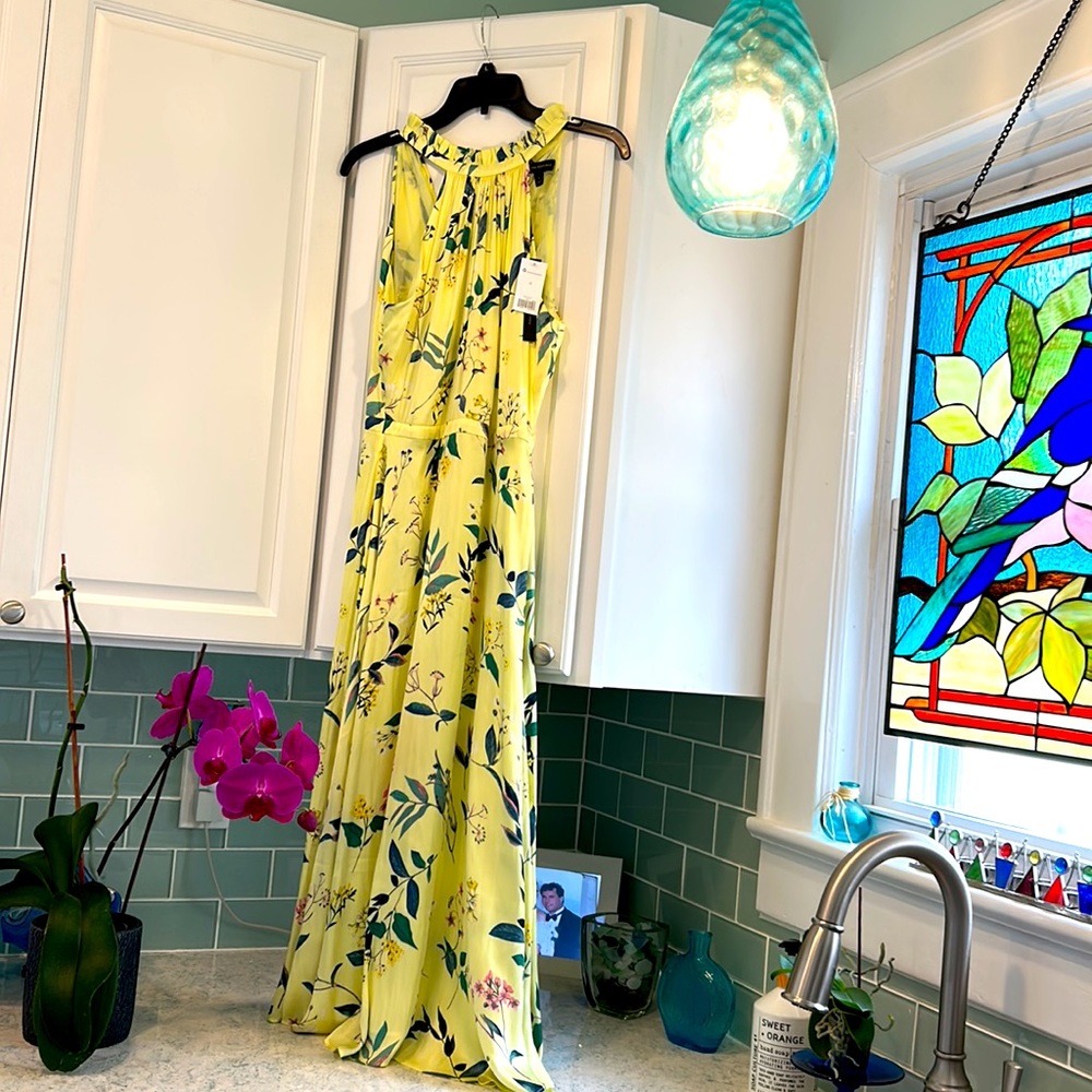 Banana Republic Floral Soft Satin Midi Dress New With Tags Size 4 - Picture 2 of 10